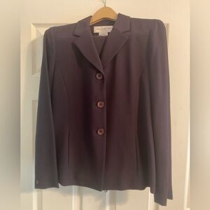 Jones New York deep plum pant suit, single breasted, size 4